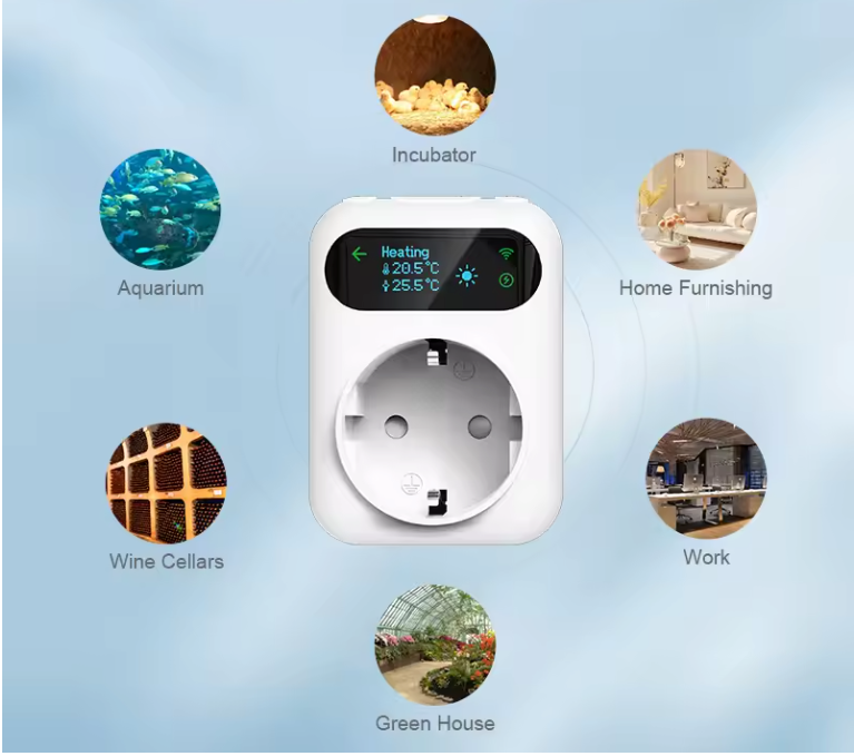 WiFi Thermostaat Stopcontact 16A – Slimme Temperatuur Controller met Sensor