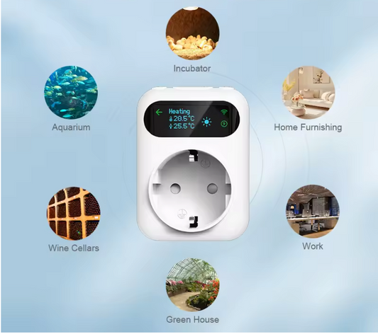 WiFi Thermostaat Stopcontact 16A – Slimme Temperatuur Controller met Sensor