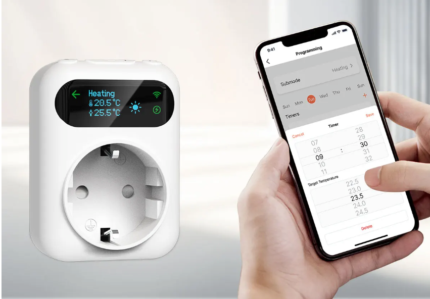 WiFi Thermostaat Stopcontact 16A – Slimme Temperatuur Controller met Sensor