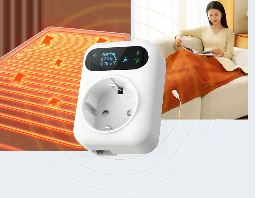 WiFi Thermostaat Stopcontact 16A – Slimme Temperatuur Controller met Sensor
