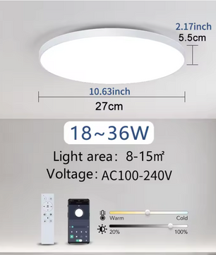 Smart LED Plafondlamp – Dimbaar met Afstandsbediening