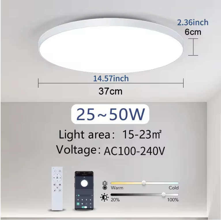 Smart LED Plafondlamp – Dimbaar met Afstandsbediening