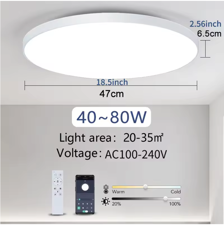 Smart LED Plafondlamp – Dimbaar met Afstandsbediening