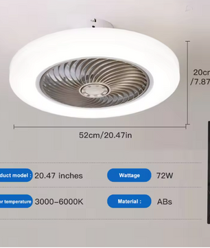 Plafondventilator met LED Lamp – Stil en Afstandsbediening