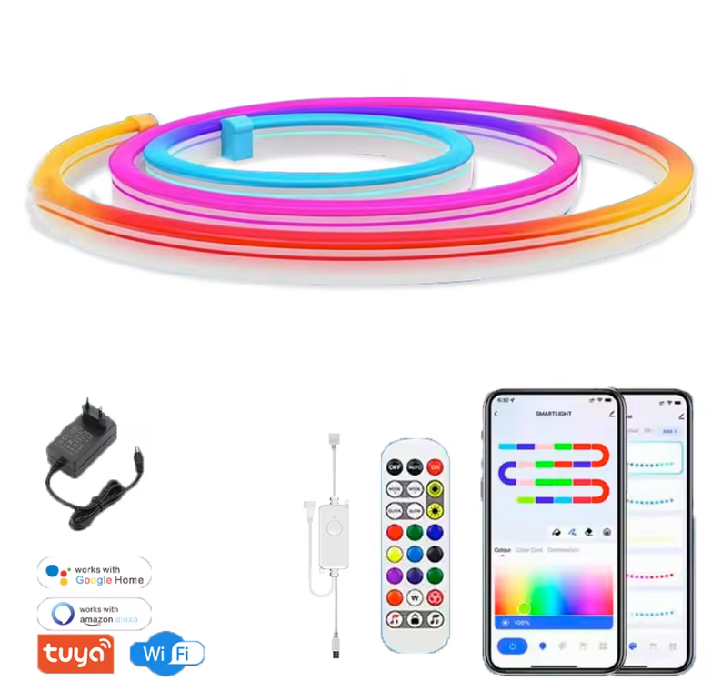 Smart RGBIC LED Neon Strip – WiFi en Muziek Sync Verlichting