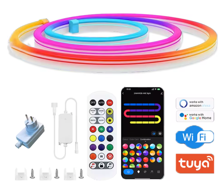 Smart RGBIC LED Neon Strip – WiFi en Muziek Sync Verlichting