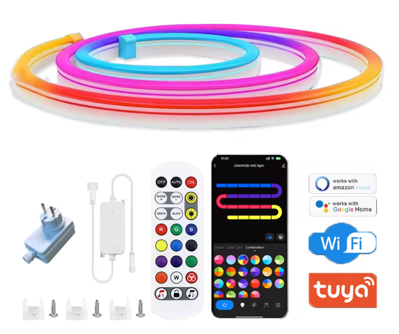Smart RGBIC LED Neon Strip – WiFi en Muziek Sync Verlichting