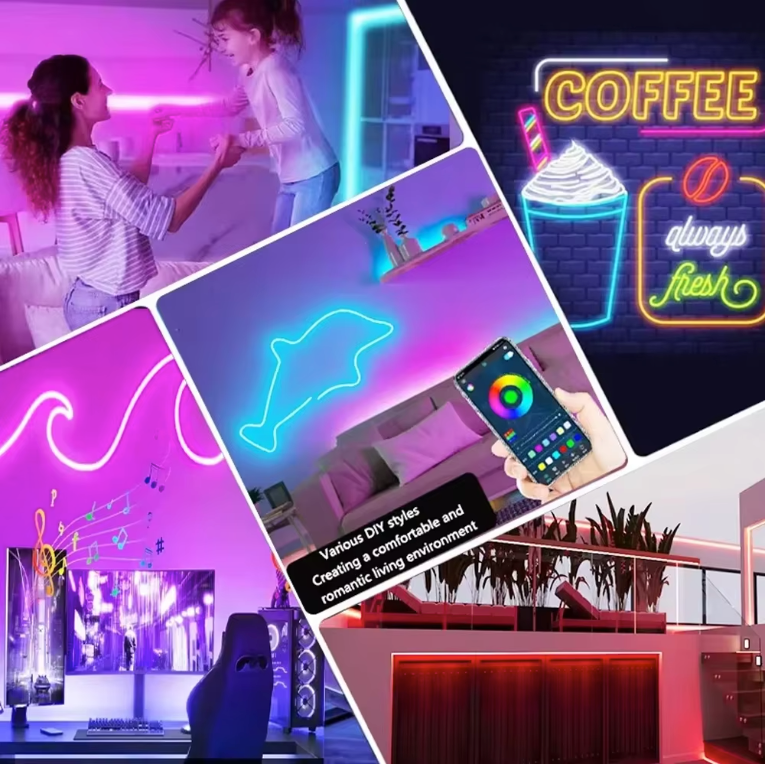 Smart RGBIC LED Neon Strip – WiFi en Muziek Sync Verlichting