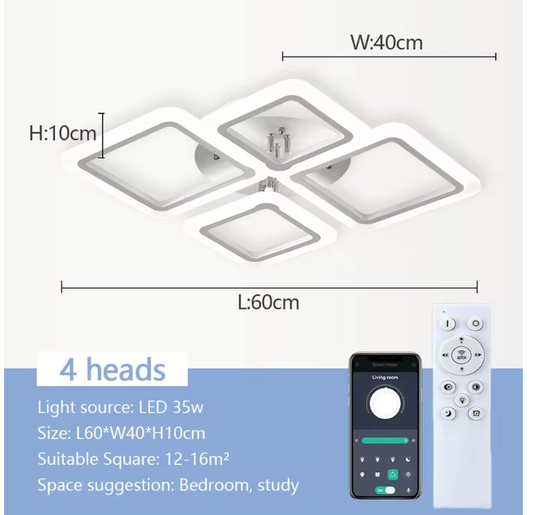 Smart LED Plafondlamp – Dimbaar met App en Afstandsbediening
