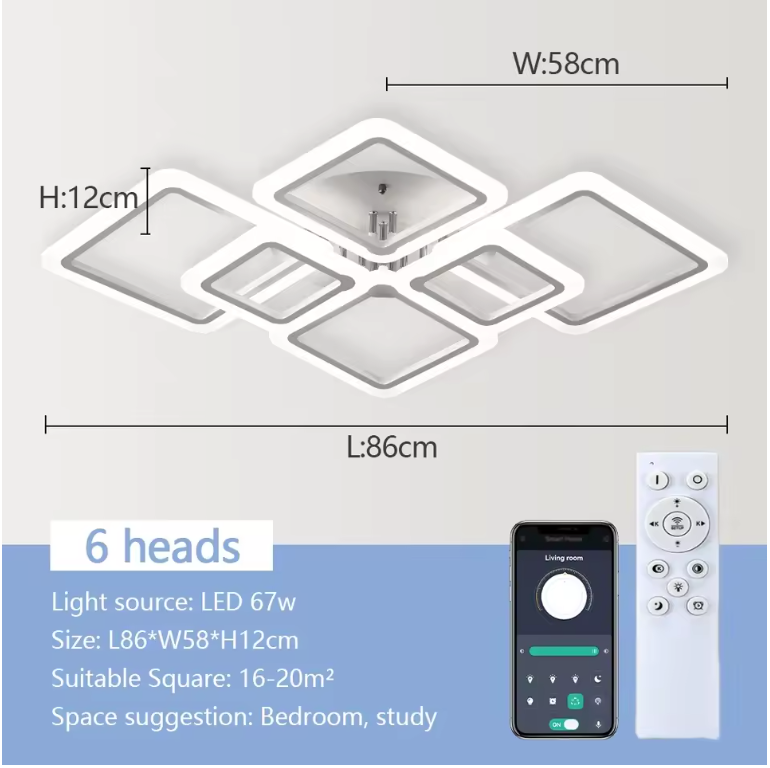 Smart LED Plafondlamp – Dimbaar met App en Afstandsbediening
