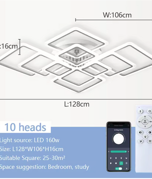 Smart LED Plafondlamp – Dimbaar met App en Afstandsbediening