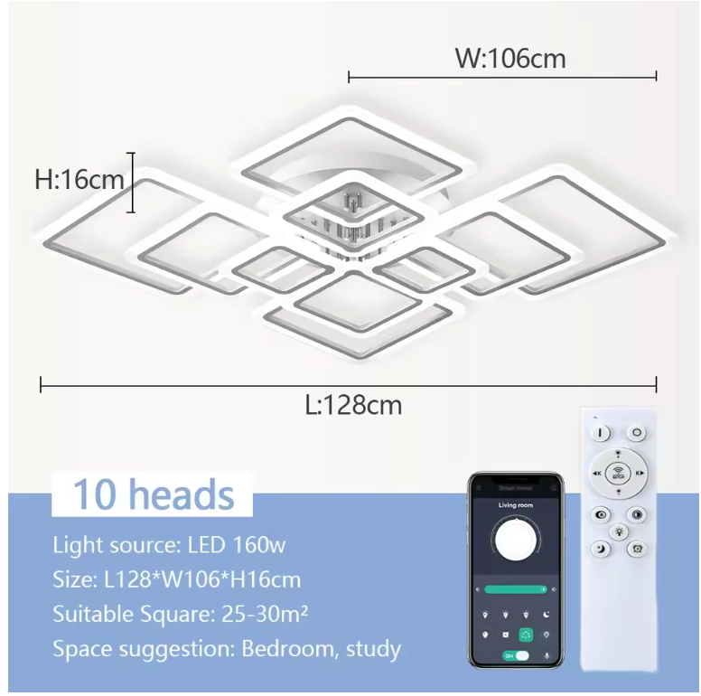 Smart LED Plafondlamp – Dimbaar met App en Afstandsbediening
