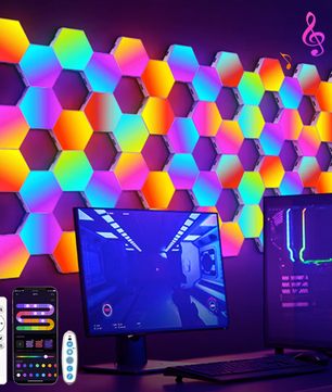 RGB Smart Hexagon Wandlamp – DIY LED Verlichting met App