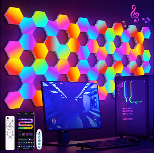 RGB Smart Hexagon Wandlamp – DIY LED Verlichting met App