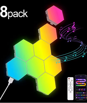 RGB Smart Hexagon Wandlamp – DIY LED Verlichting met App