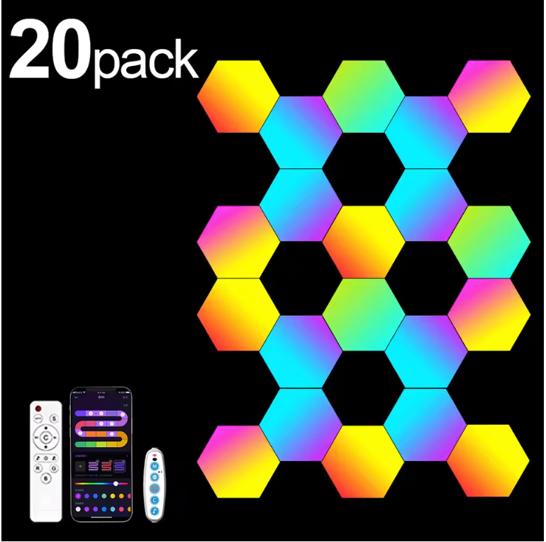 RGB Smart Hexagon Wandlamp – DIY LED Verlichting met App