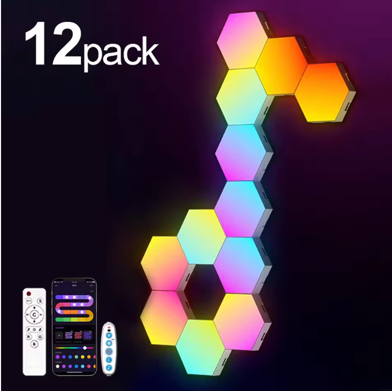 RGB Smart Hexagon Wandlamp – DIY LED Verlichting met App