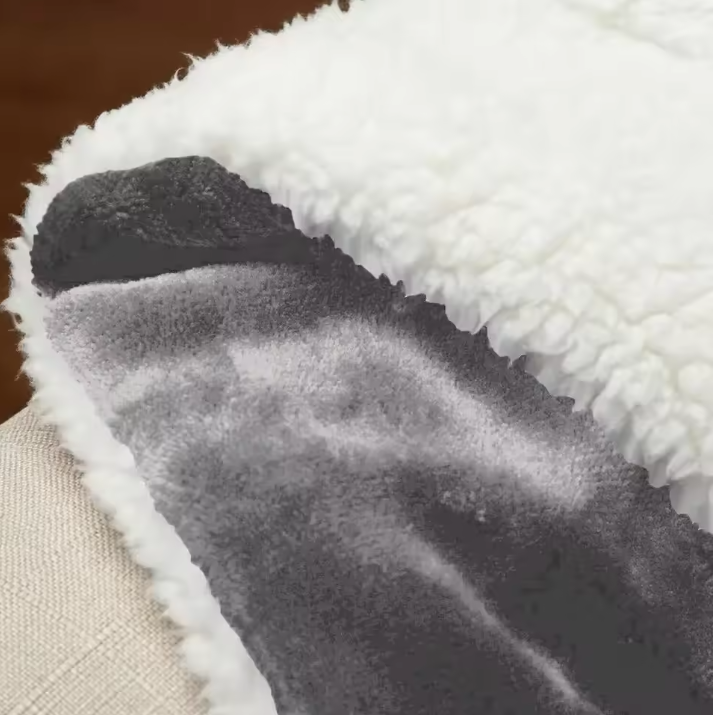 Sherpa Fleece Plaid 130x160 cm – Zachte Warme Deken voor Bank en Bed