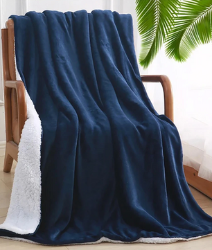 Sherpa Fleece Plaid 130x160 cm – Zachte Warme Deken voor Bank en Bed