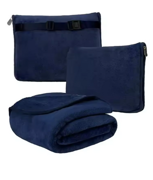 2-in-1 Reisdeken en Kussen – Coral Fleece Zachte Warme Travel Blanket