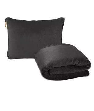 2-in-1 Reisdeken en Kussen – Coral Fleece Zachte Warme Travel Blanket