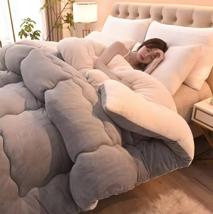 Dubbelzijdige Winterdeken – Lamswol Flanel Zachte Warme Deken voor Bed en Slaapkamer