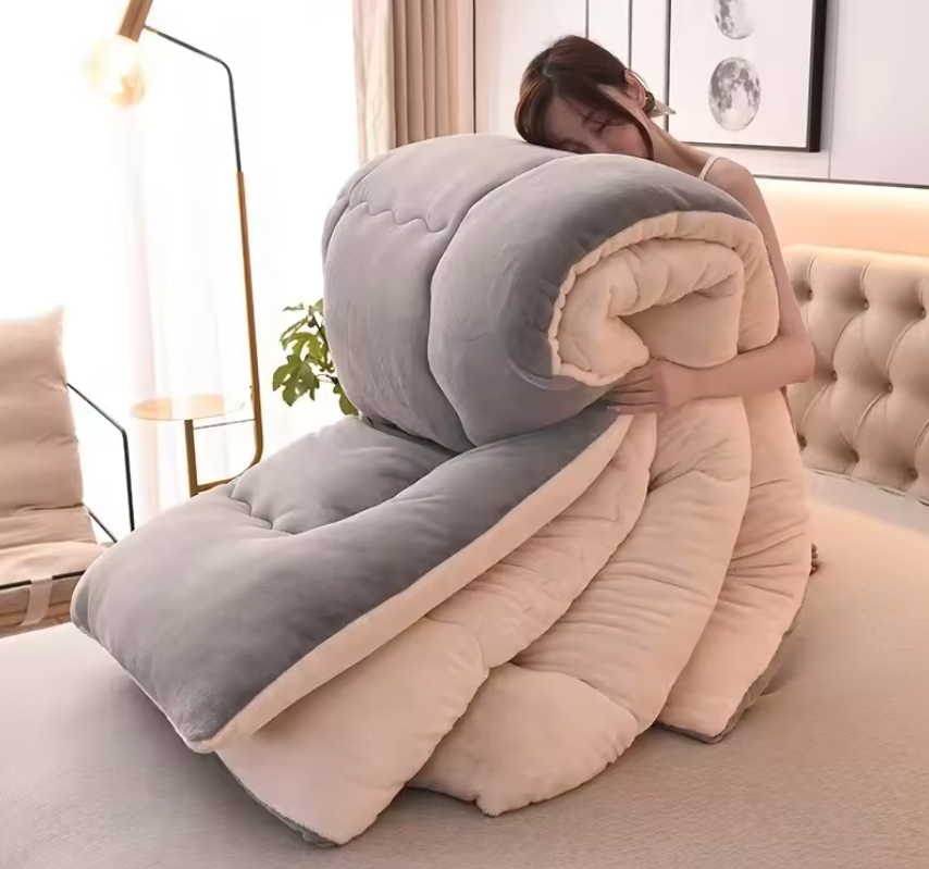 Dubbelzijdige Winterdeken – Lamswol Flanel Zachte Warme Deken voor Bed en Slaapkamer