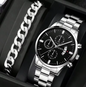 Luxe Heren Horloge – Quartz Polshorloge met Kalender en Stalen Band