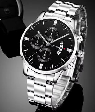 Luxe Heren Horloge – Quartz Polshorloge met Kalender en Stalen Band