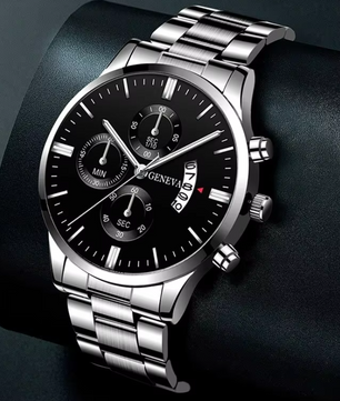 Luxe Heren Horloge – Quartz Polshorloge met Kalender en Stalen Band