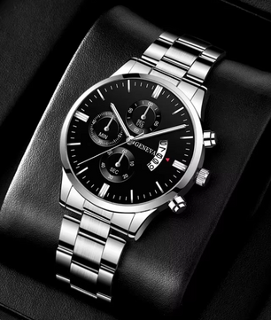 Luxe Heren Horloge – Quartz Polshorloge met Kalender en Stalen Band