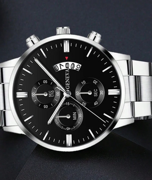 Luxe Heren Horloge – Quartz Polshorloge met Kalender en Stalen Band