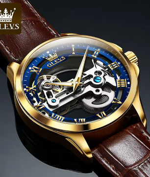 Luxe Automatisch Heren Horloge – Mechanisch met Leren Band