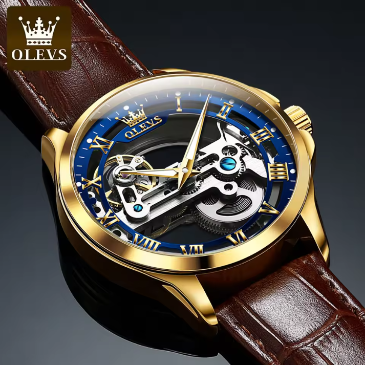 Luxe Automatisch Heren Horloge – Mechanisch met Leren Band