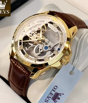 Luxe Automatisch Heren Horloge – Mechanisch met Leren Band