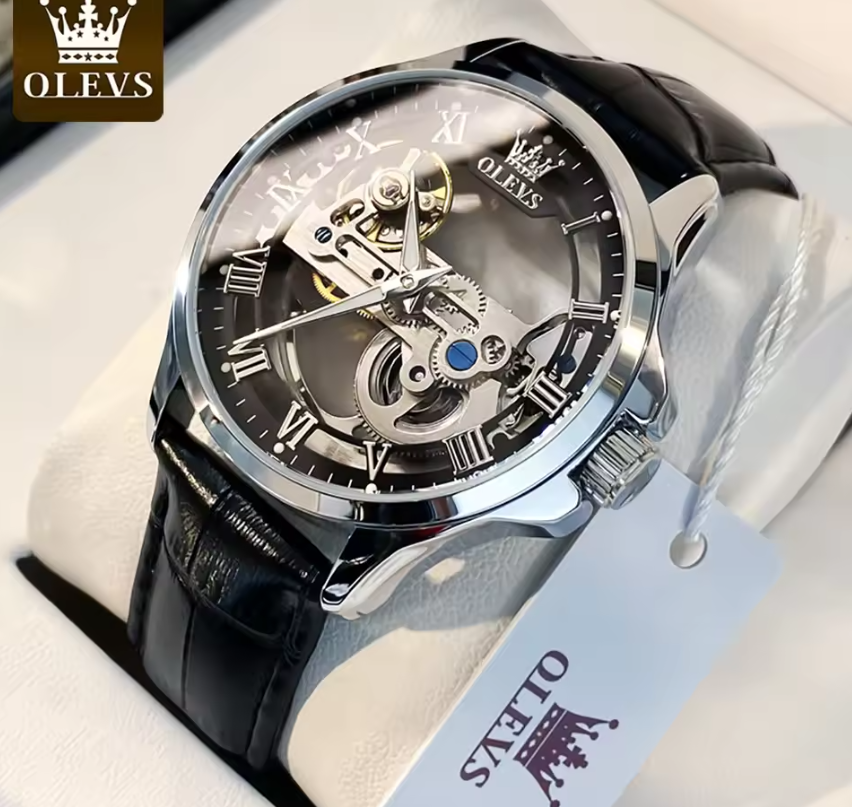 Luxe Automatisch Heren Horloge – Mechanisch met Leren Band