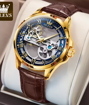 Luxe Automatisch Heren Horloge – Mechanisch met Leren Band