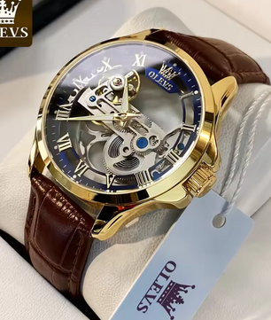 Luxe Automatisch Heren Horloge – Mechanisch met Leren Band