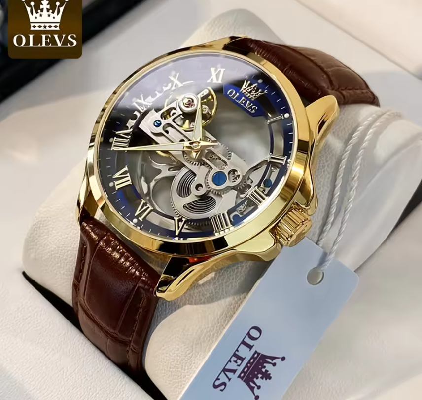 Luxe Automatisch Heren Horloge – Mechanisch met Leren Band