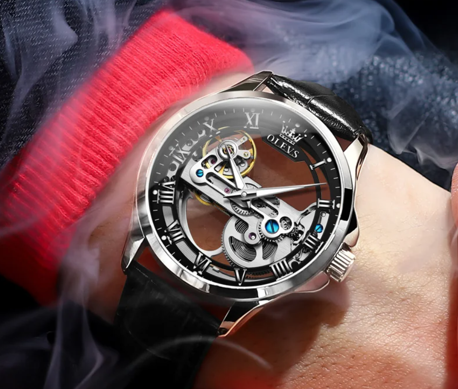 Luxe Automatisch Heren Horloge – Mechanisch met Leren Band