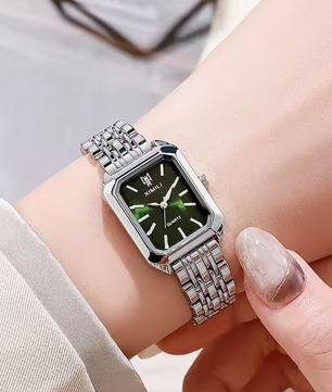 Luxe Dames Horloge – Vierkant Quartz met Stalen Band