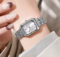 Luxe Dames Horloge – Vierkant Quartz met Stalen Band