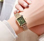Luxe Dames Horloge – Vierkant Quartz met Stalen Band