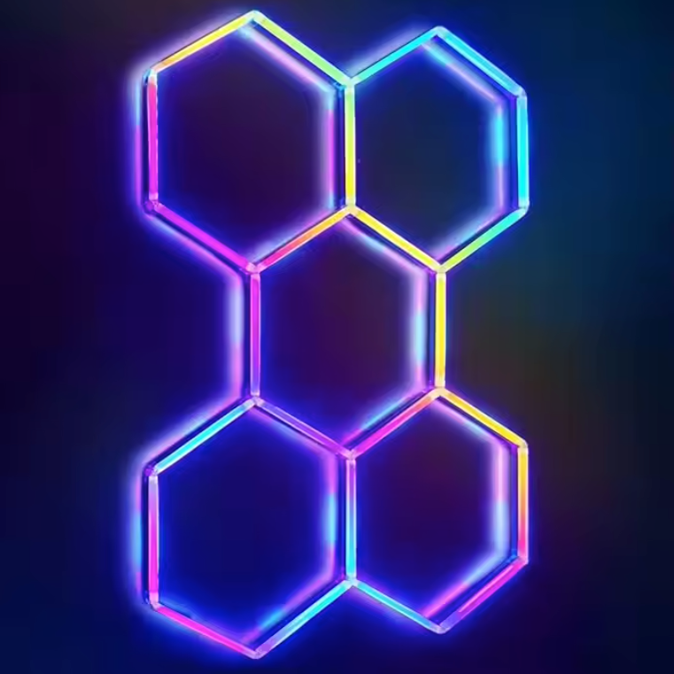 RGB Hexagon LED Plafondlamp – Smart Verlichting met App