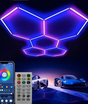 RGB Hexagon LED Plafondlamp – Smart Verlichting met App