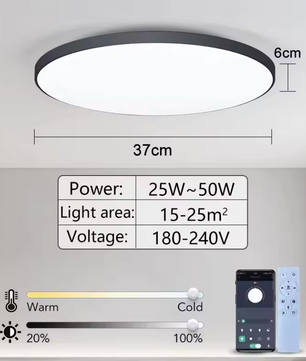 Smart LED Plafondlamp – Dimbaar met App en Afstandsbediening