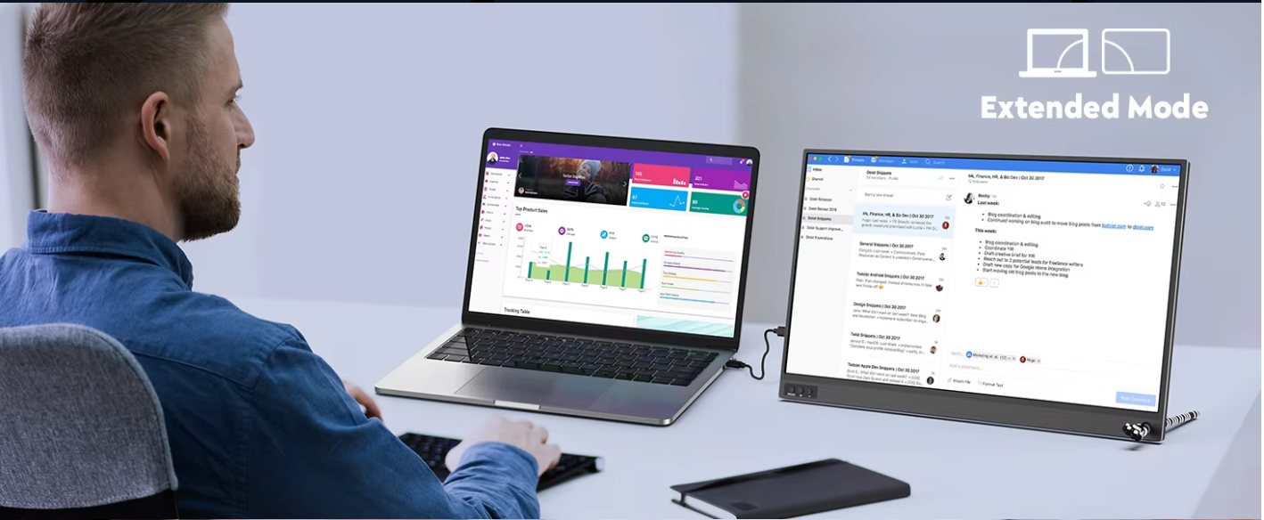 15.6 Inch Portable Monitor – Full HD IPS, USB-C en HDMI