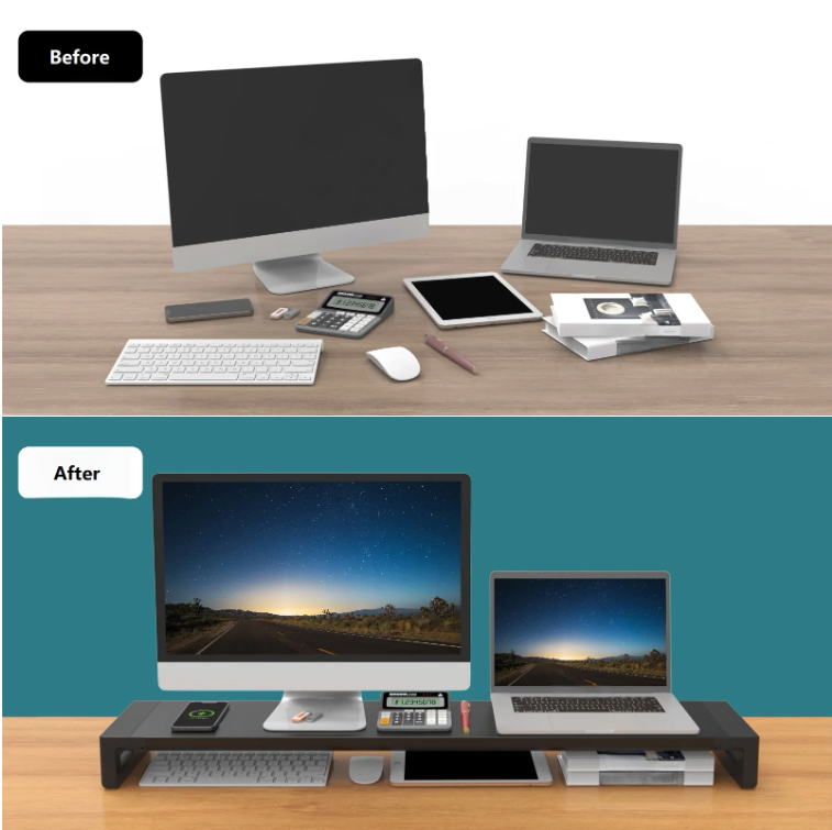 Dual Monitor Standaard – Bureau Riser voor 2 Schermen