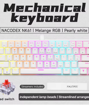 Compact Mechanisch Gaming Toetsenbord 61 Toetsen – RGB Verlichting, Hot-Swap Switches en Dubbelgespoten Keycaps