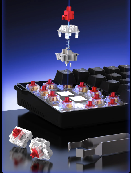 Compact Mechanisch Gaming Toetsenbord 61 Toetsen – RGB Verlichting, Hot-Swap Switches en Dubbelgespoten Keycaps